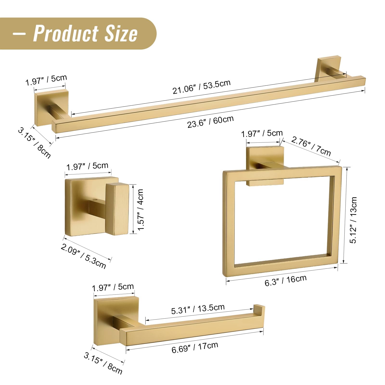 Close-up of brushed gold finish on YACVCL hardware, multi-layer coating resists wear