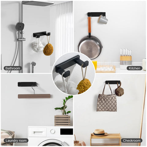 YACVCL matte black towel ring complements compact bathroom layouts.