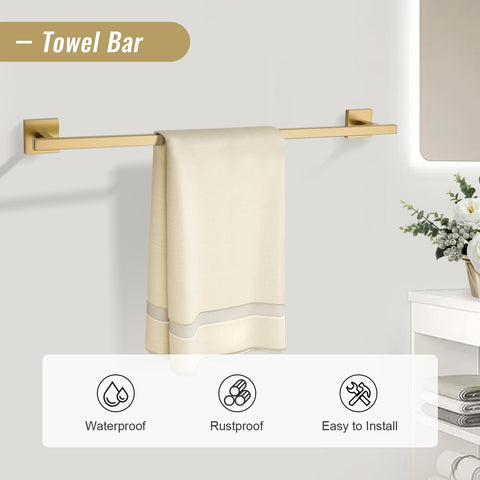 YACVCL towel ring in brushed gold, compact design keeps towels within reach