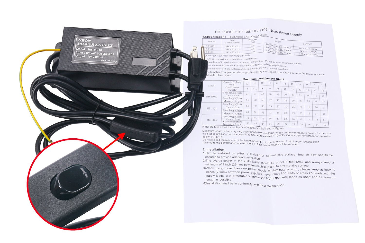 YaeCCC indoor installation ready power supply for signs