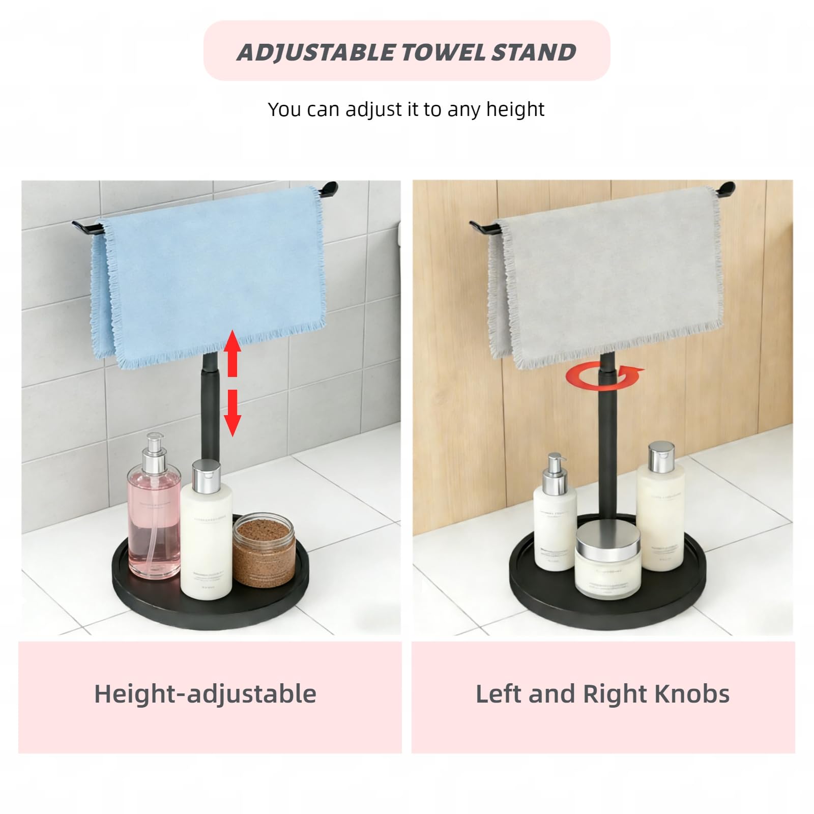 YAFAOCE towel rack features non-slip foam pad protects surfaces.