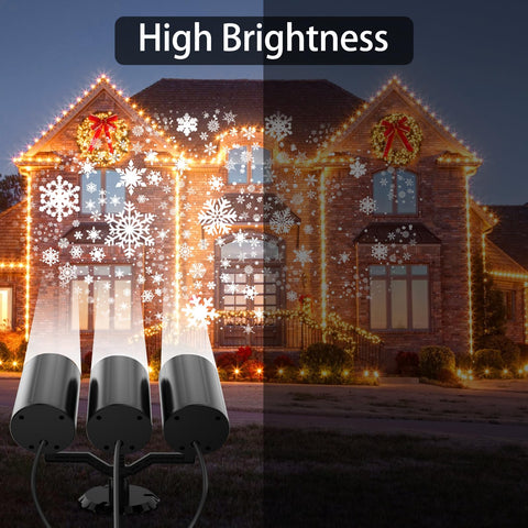 YAGOPAL outdoor snowflake projection light creates immersive garden ambience.