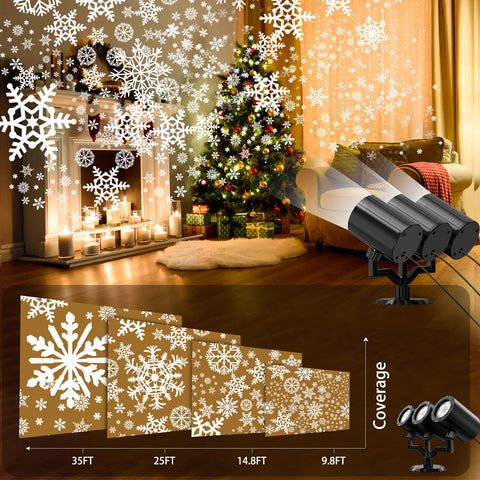 YAGOPAL rotating snowflake projector offers adjustable direction and angle.