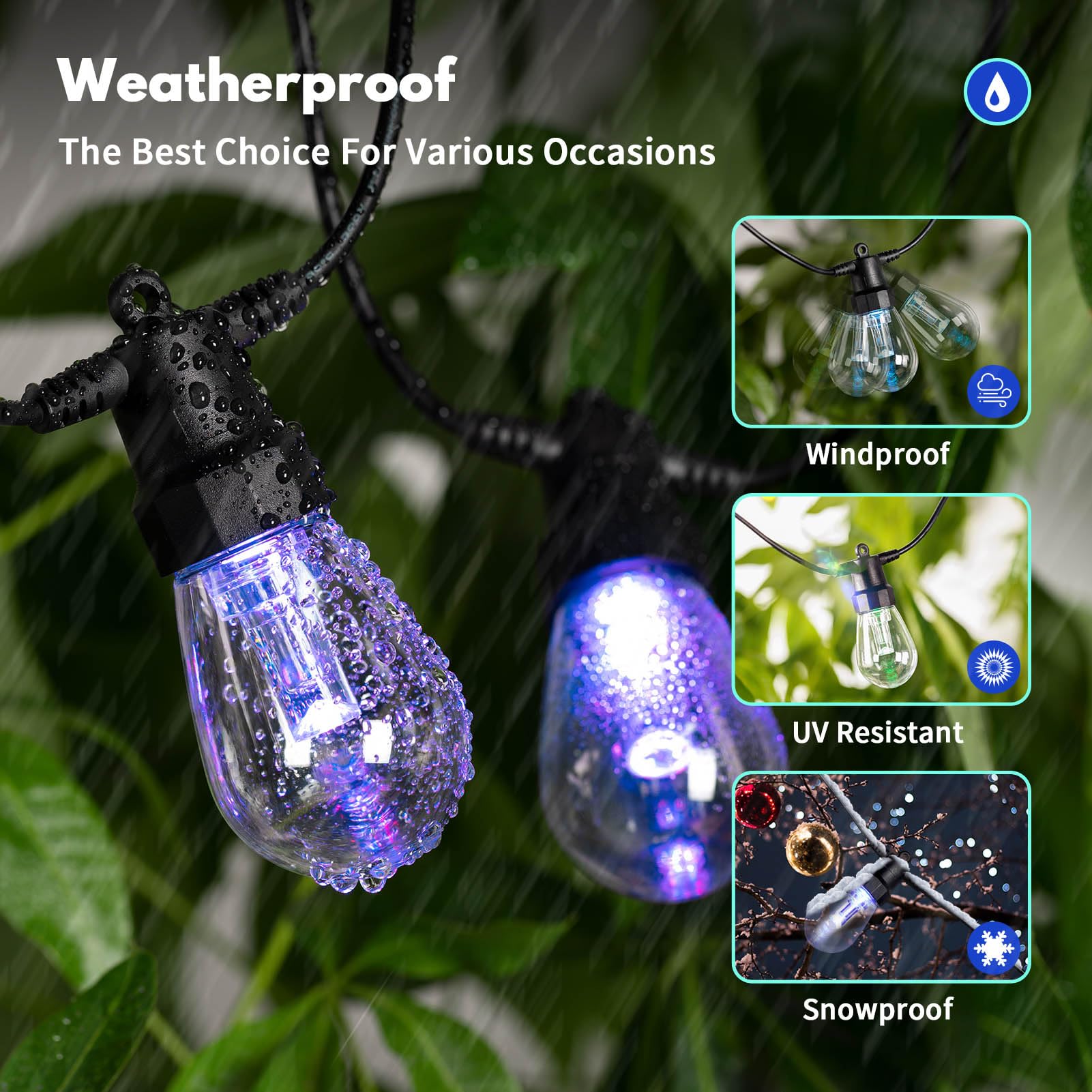 YAIYAN Connectable up to 100ft expands outdoor lighting coverage