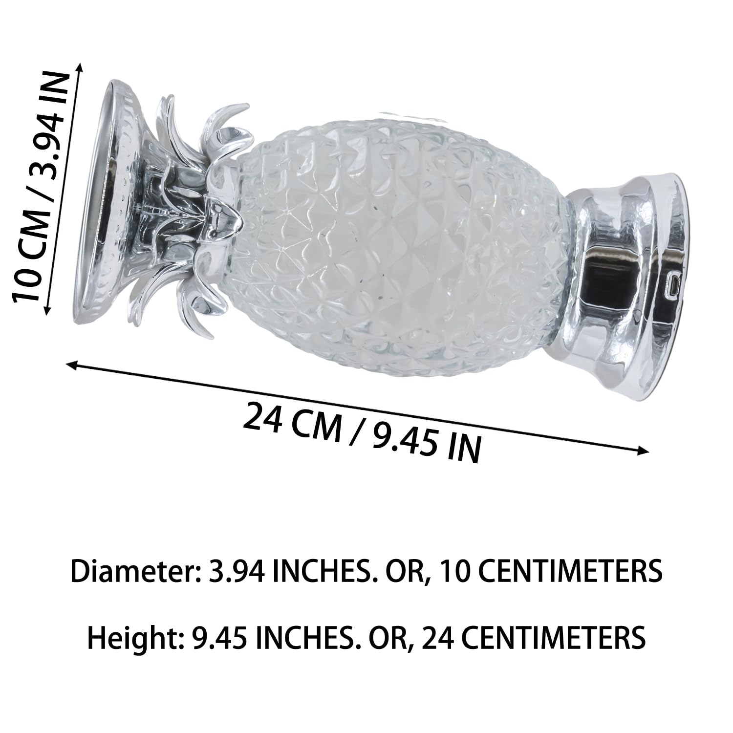 YAKii pineapple LED shine lamp side glow highlights crystal facets