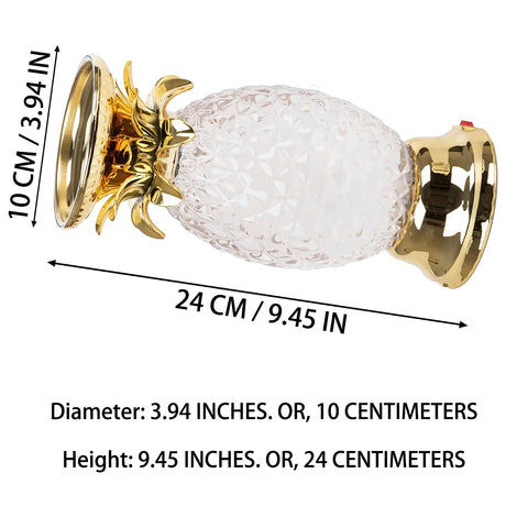 YAKii pineapple LED lamp side view as compact table decor
