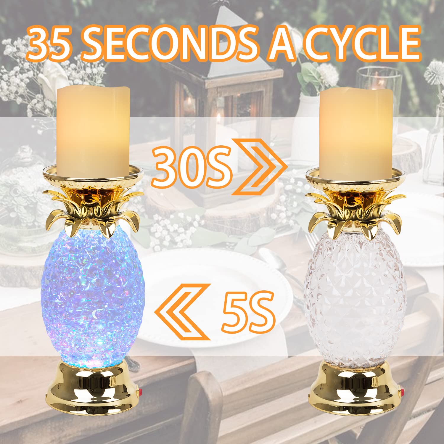 YAKii pineapple LED lamp with water waves effect for ambiance