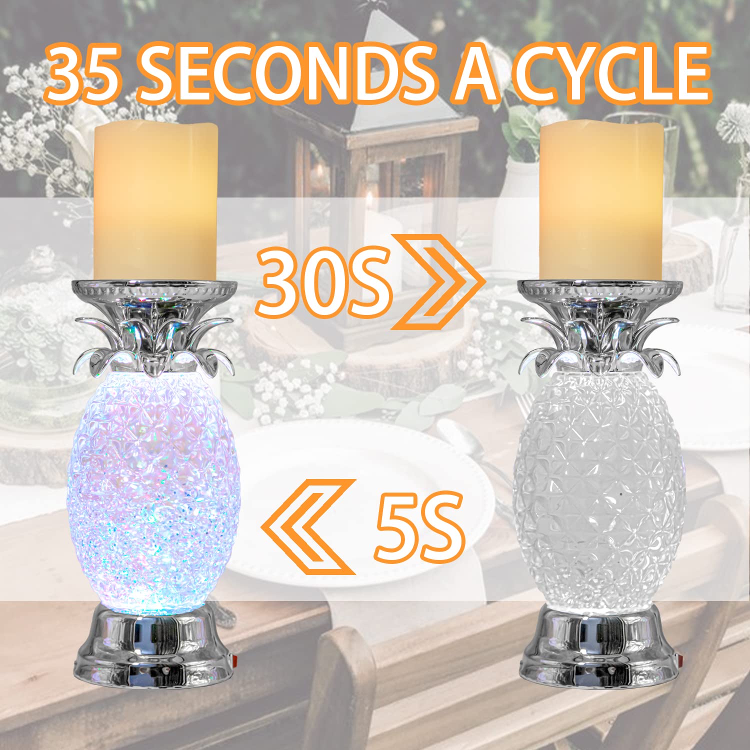 YAKii pineapple LED swirl water lamp captures moving light for ambience