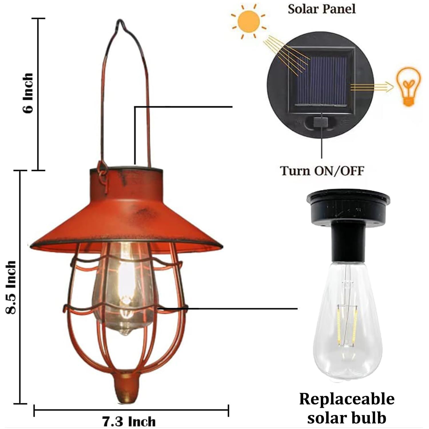 YAKii solar lantern on a garden wall at dusk