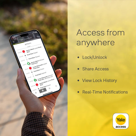 Doorsense auto-lock feature secures the door behind you