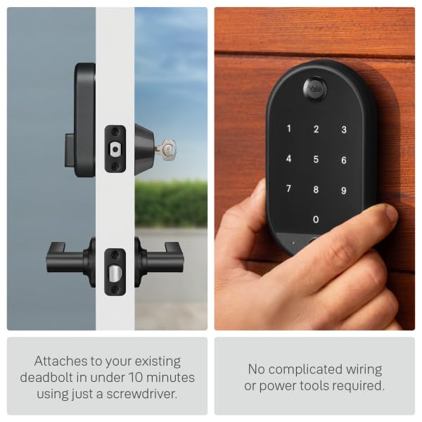 Close-up of Yale Approach biometric scanner for fingerprint access.