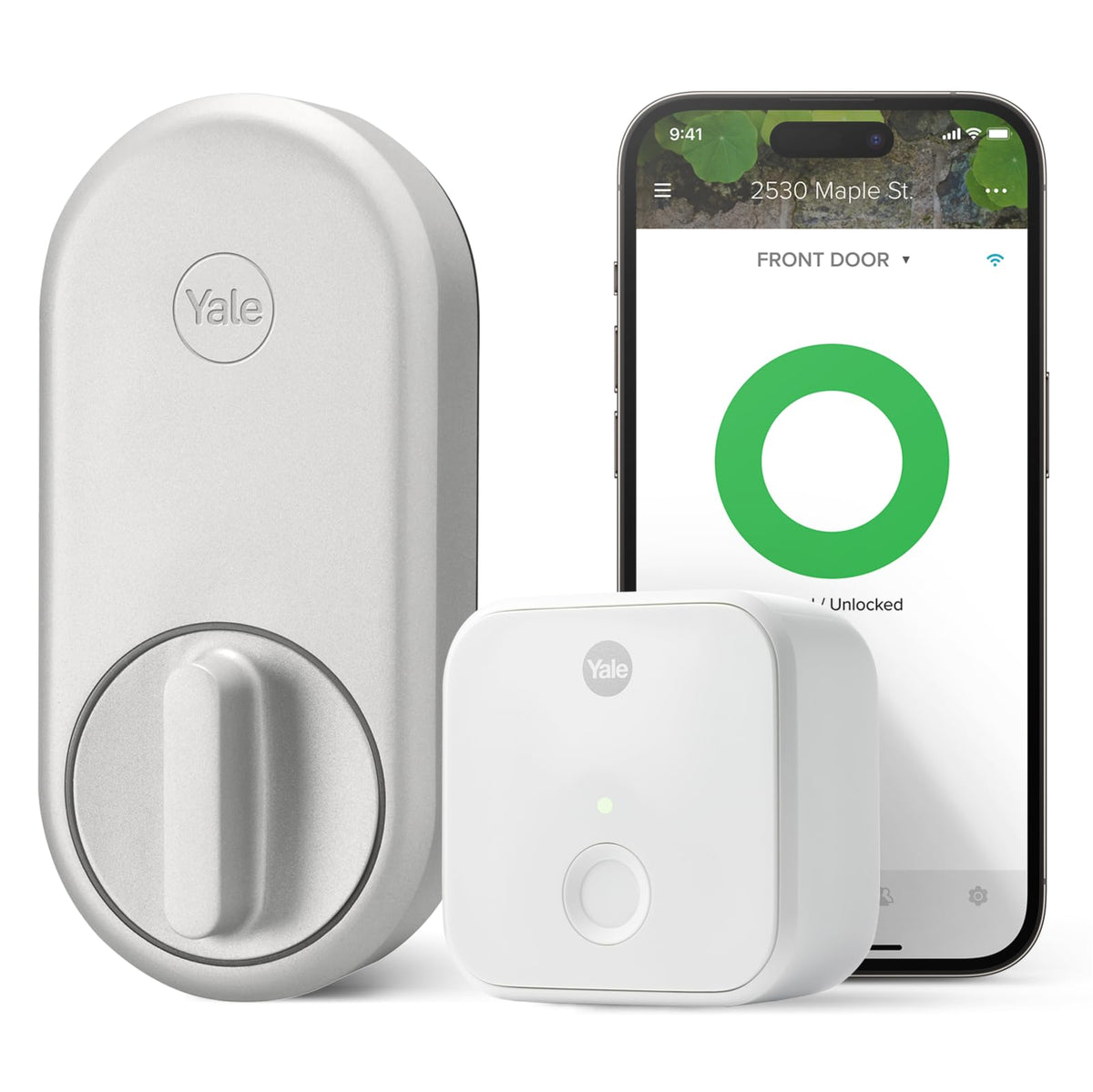 Yale Approach smart lock on door enables keyless entry and flexible access sharing