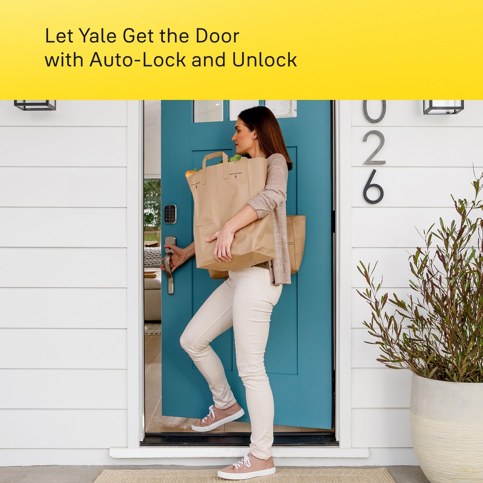 DoorSense auto-lock ensures the door is secured after closing