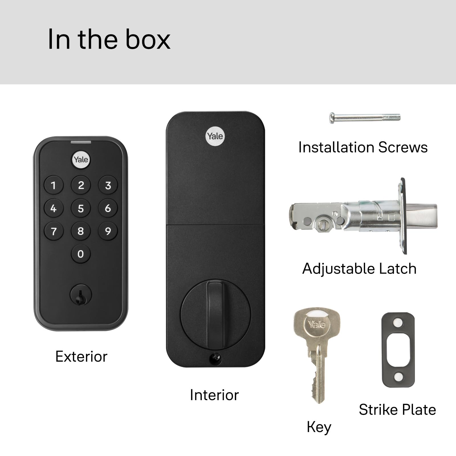 Lock includes a backup key for traditional entry option.