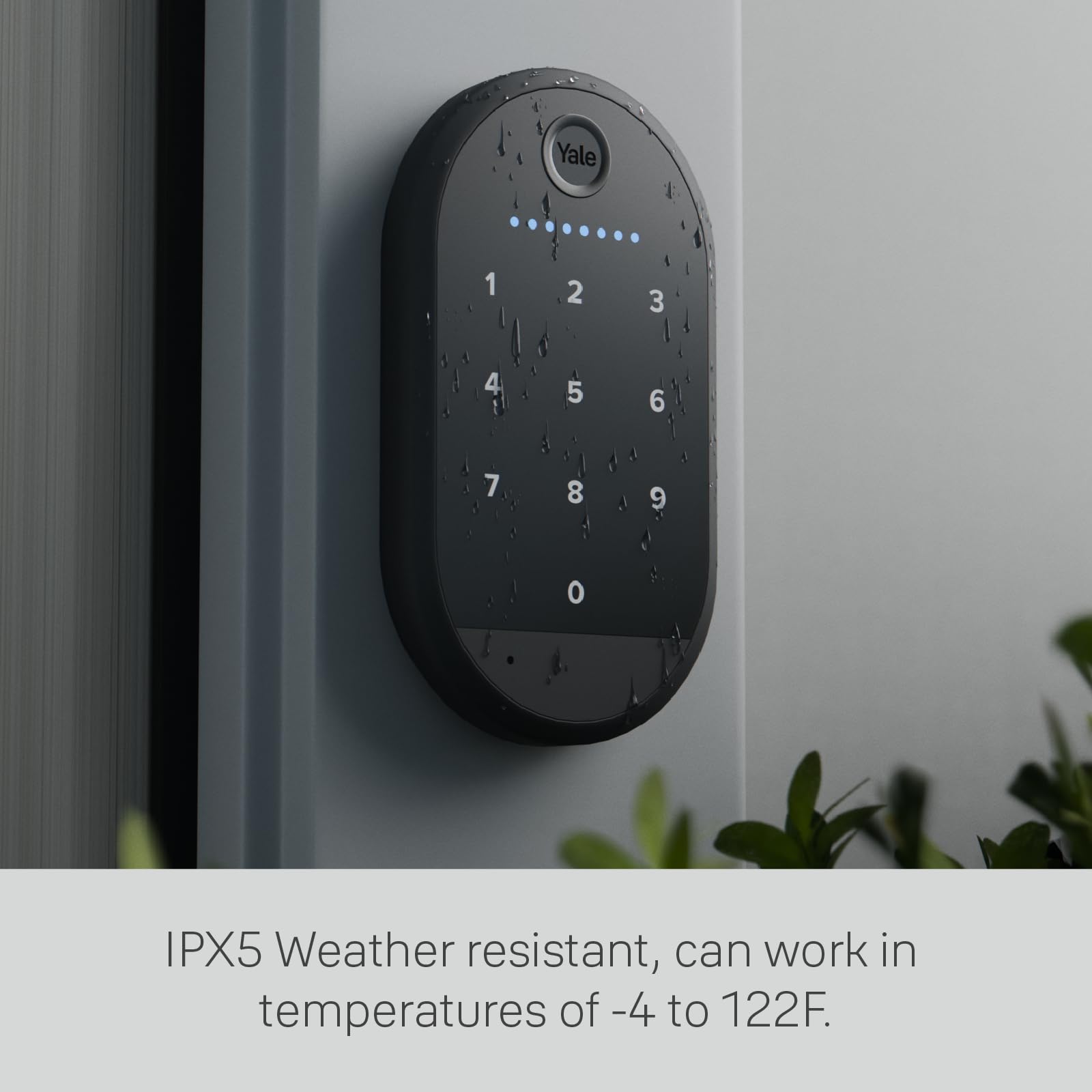 Battery-powered Yale Keypad with one-touch locking for quick, secure exits.