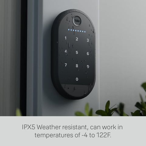 Battery-powered Yale Keypad with one-touch locking for quick, secure exits.