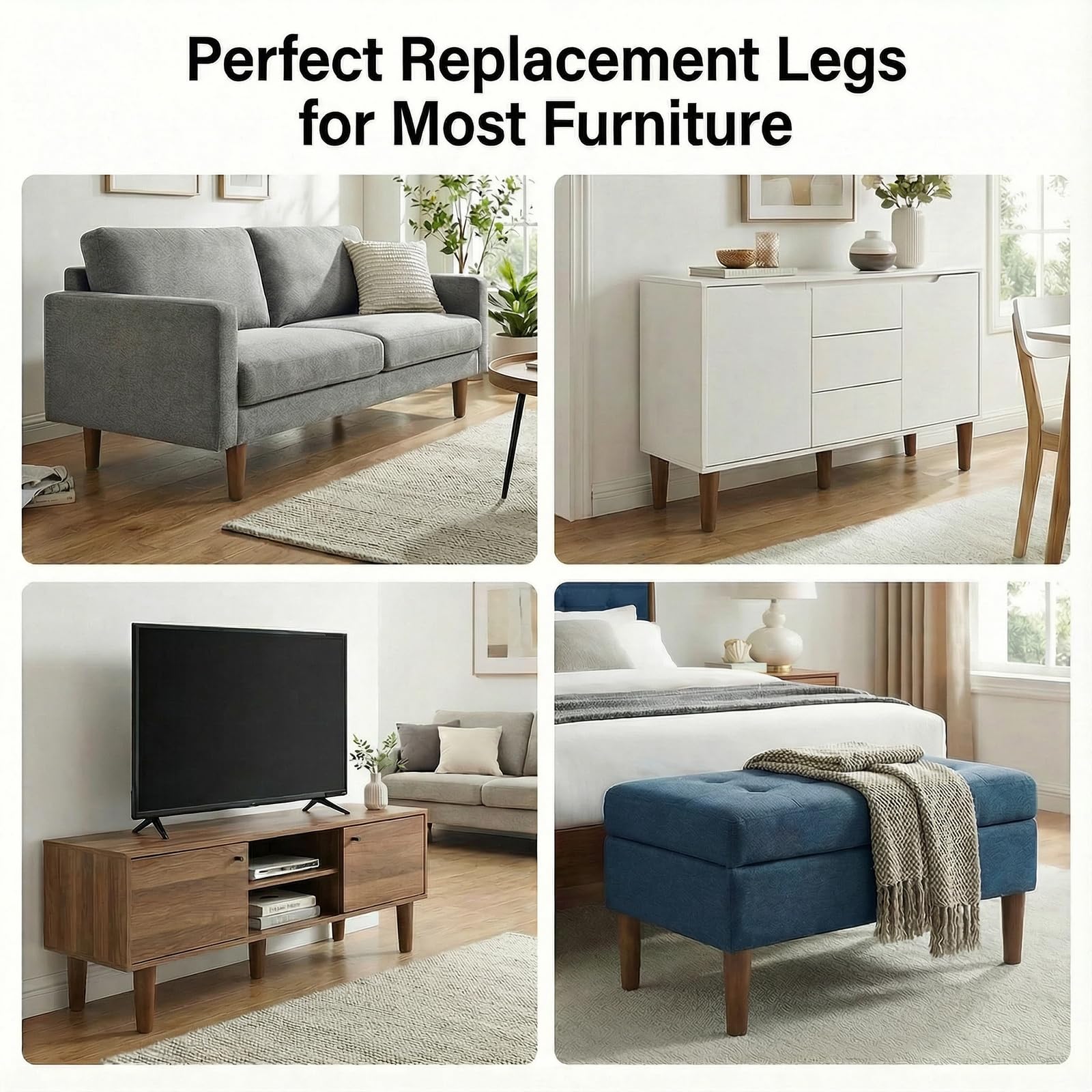 Yaliuliu brown finish wood leg enhances cabinet and dresser aesthetics