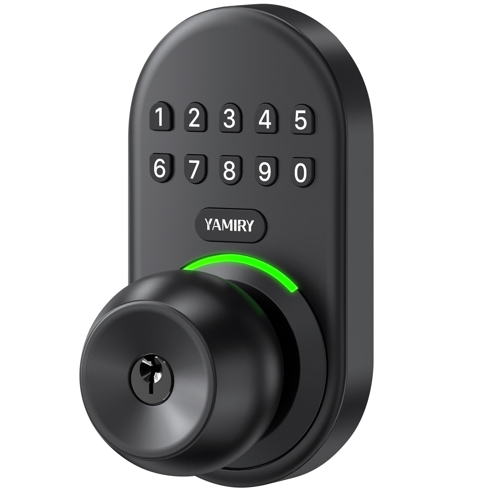Yamiry keypad smart door knob lock front view for secure entry