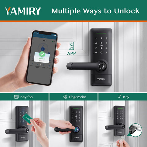 Yamiry smart door lock app control demonstrates remote access management.