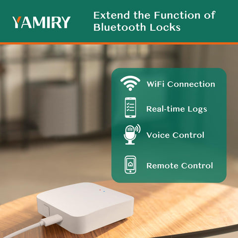 Yamiry WiFi Gateway app control steps for lock management