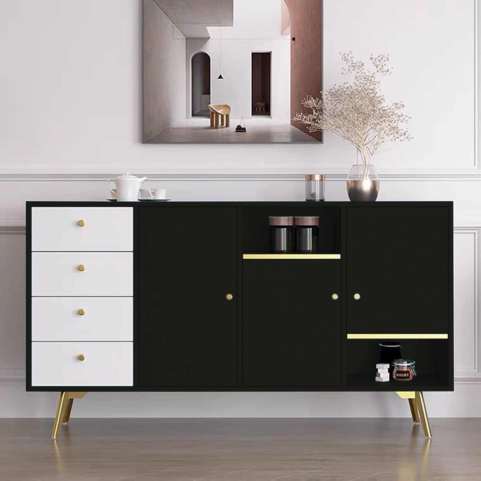 Yancorp solid black wallpaper suitable for bathrooms and kitchens with easy cleaning.