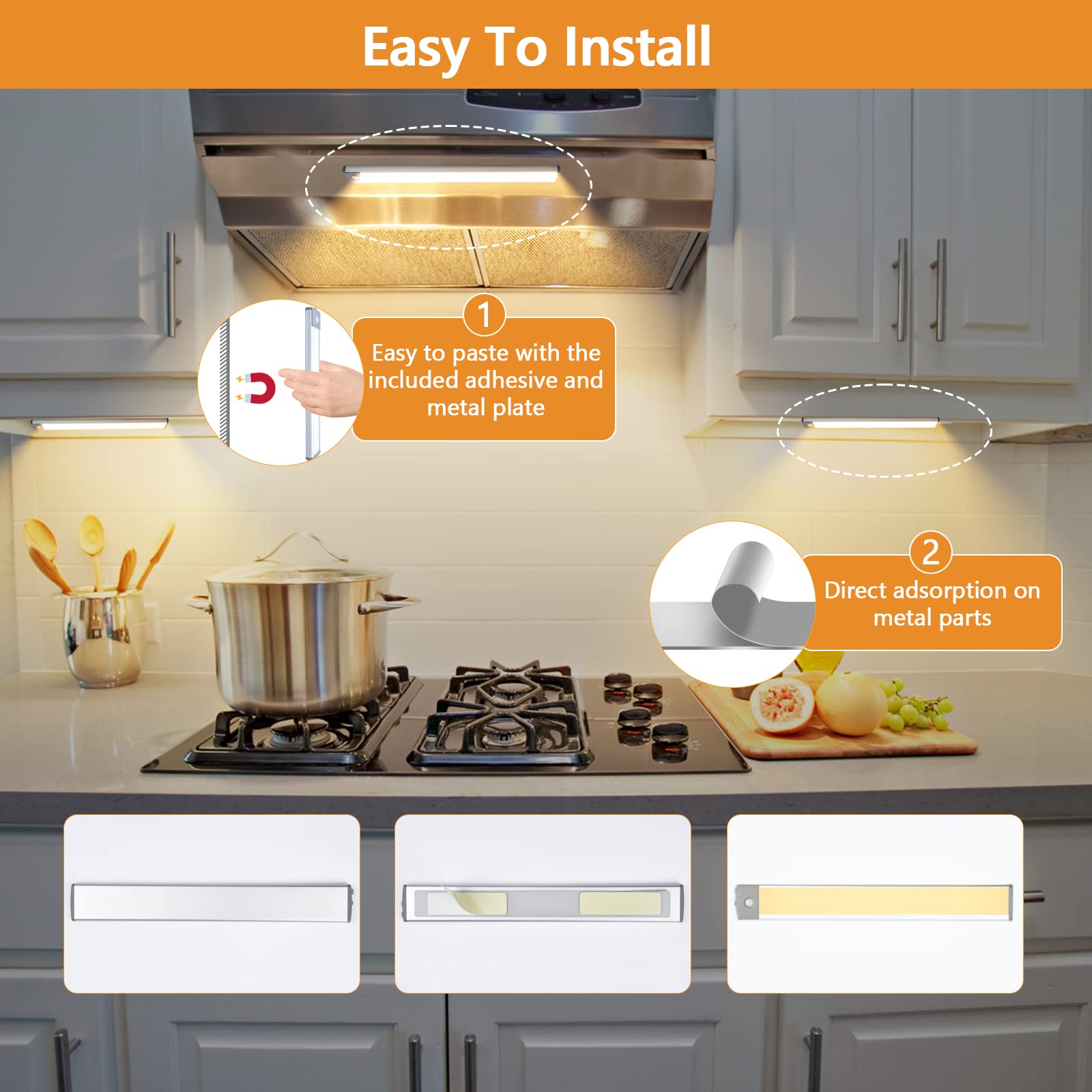 YANEGRT aluminum alloy strip delivers anti-glare soft illumination for reading or cooking.