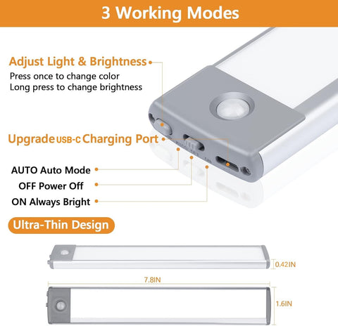 YANEGRT under-cabinet light 2-pack cool white 6000K enhances precise kitchen prep.