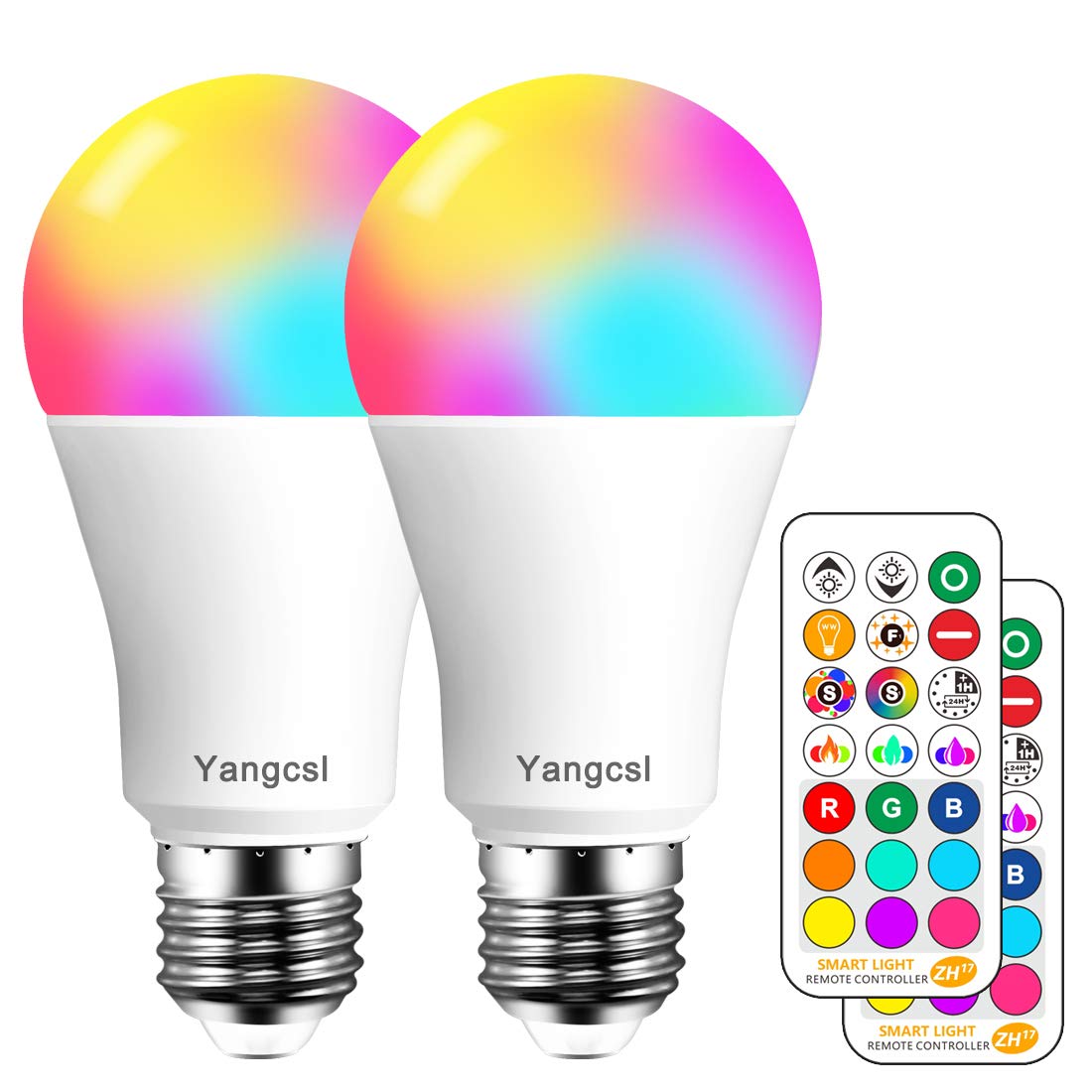 Yangcsl color-changing LED bulb with remote for customizable mood lighting