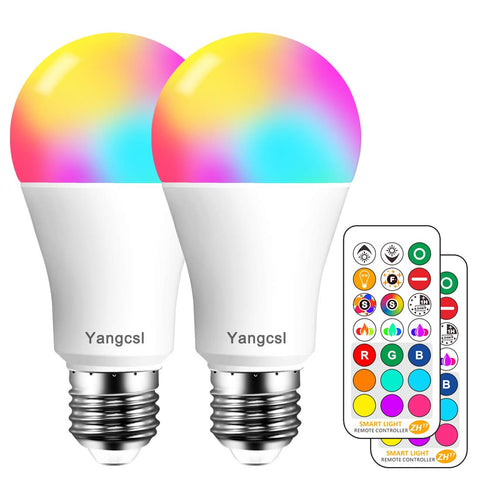 Yangcsl color-changing LED bulb with remote for customizable mood lighting