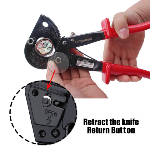 Yangoutool ratchet cable cutter compact design for tight spaces