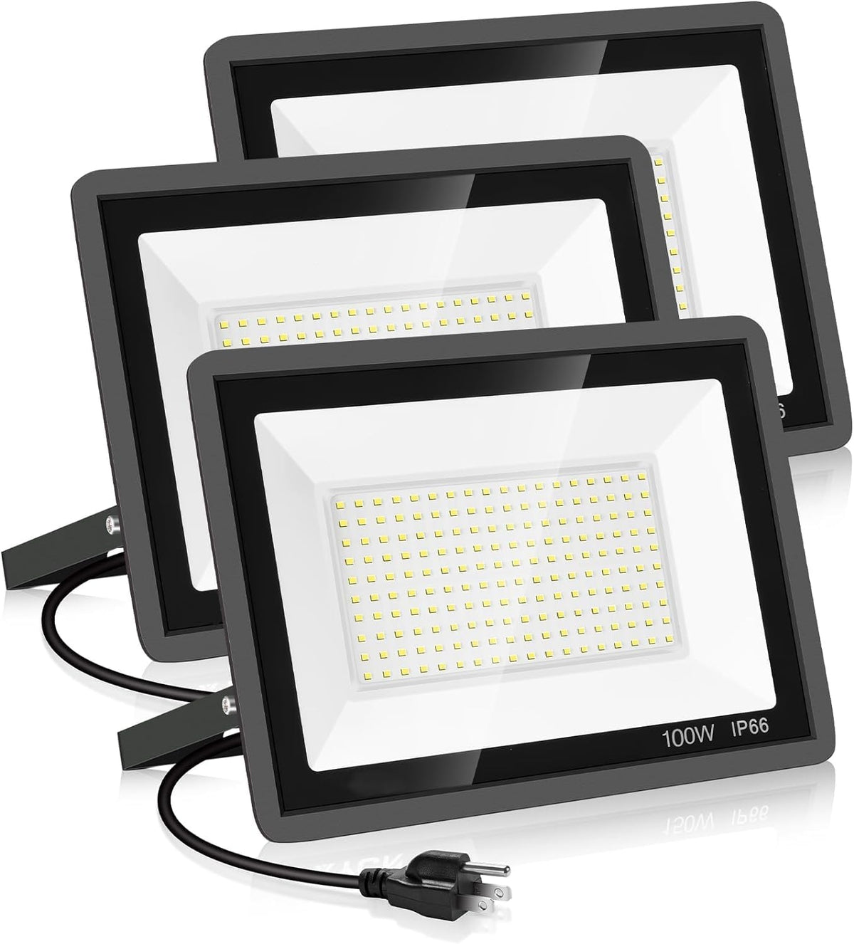 YANYCN 100W flood light pack ready for outdoor setup with bright coverage.