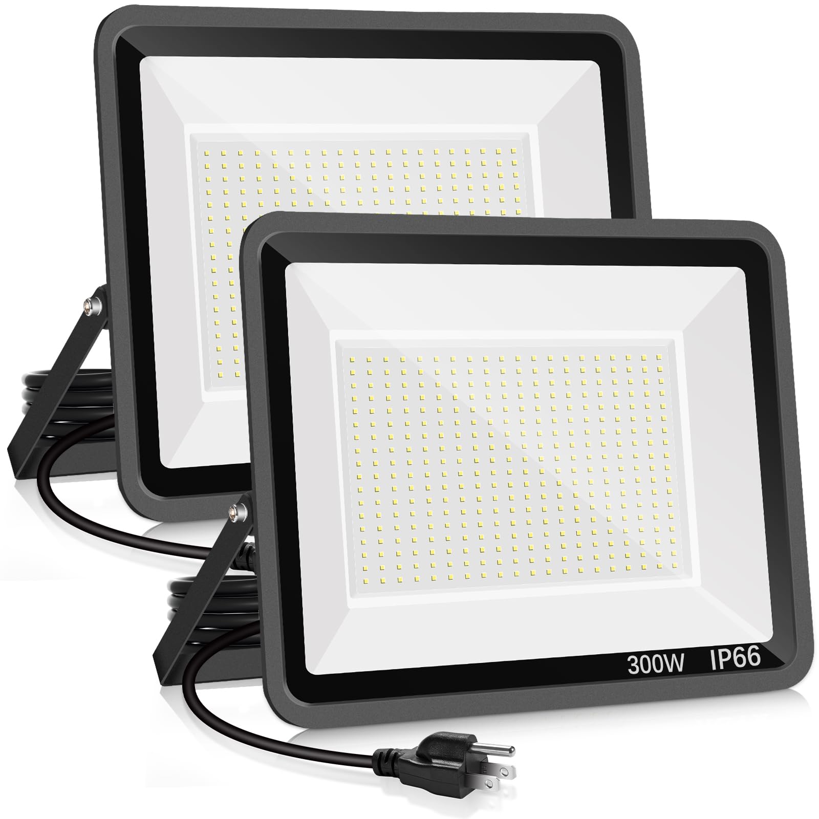 YANYCN 2-pack 300W flood light outdoor with IP66 rating for stadium lighting.