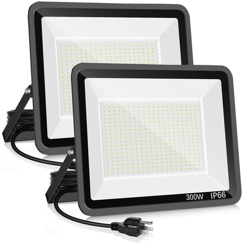 YANYCN 2-pack 300W flood light outdoor with IP66 rating for stadium lighting.