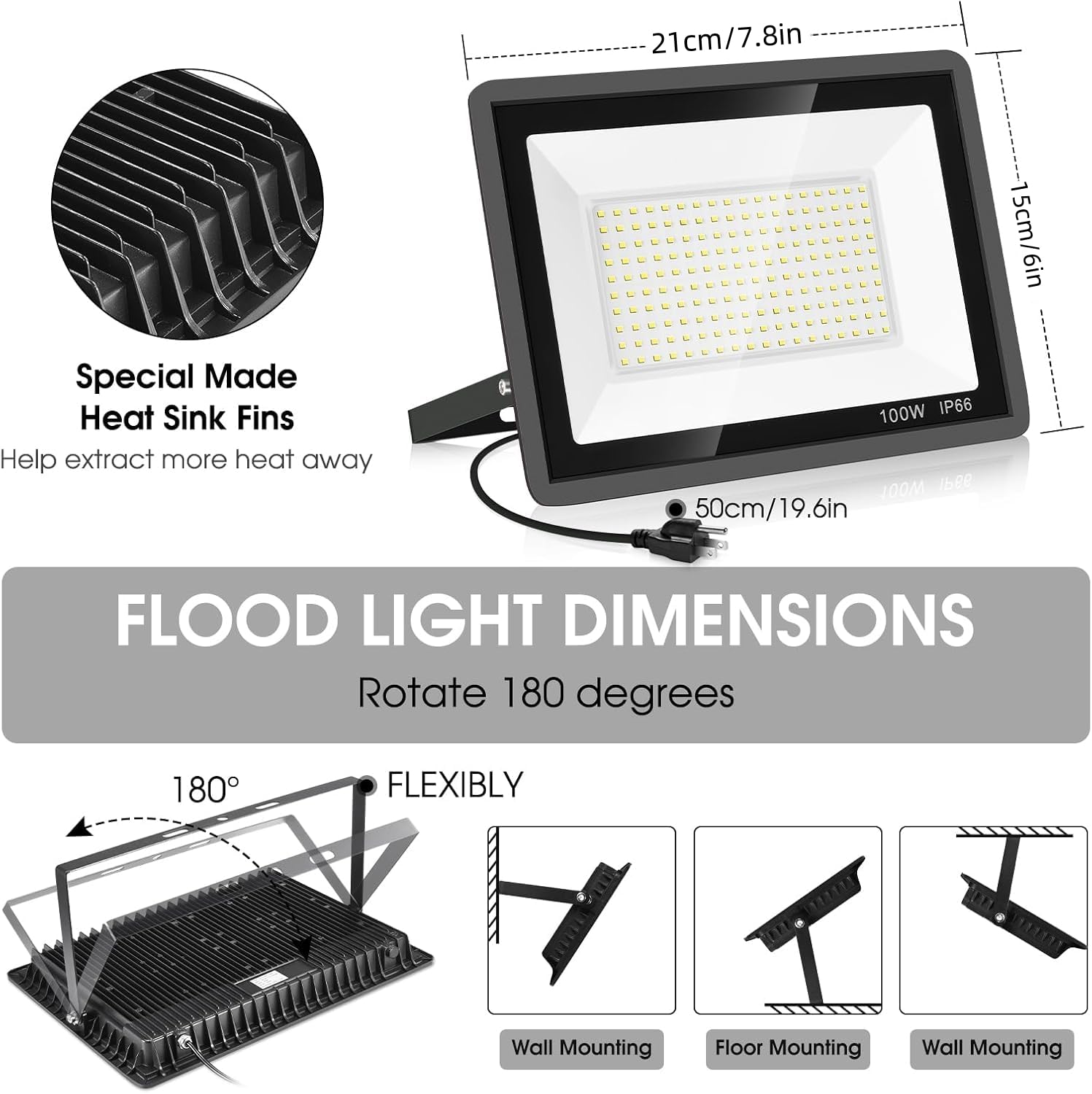 YANYCN outdoor yard setup using four lights for perimeter lighting
