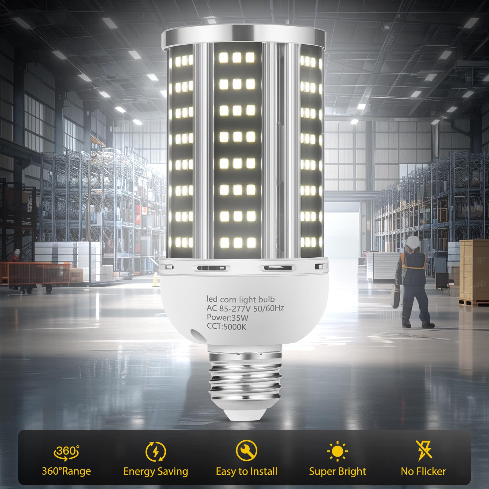 YANYCN 360-degree beam LED corn light for broad area coverage