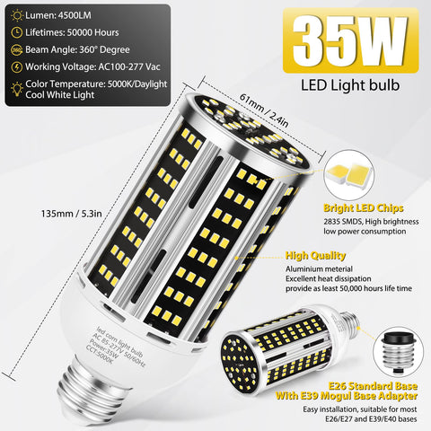 YANYCN 5000K daylight corn light delivering crisp color rendering