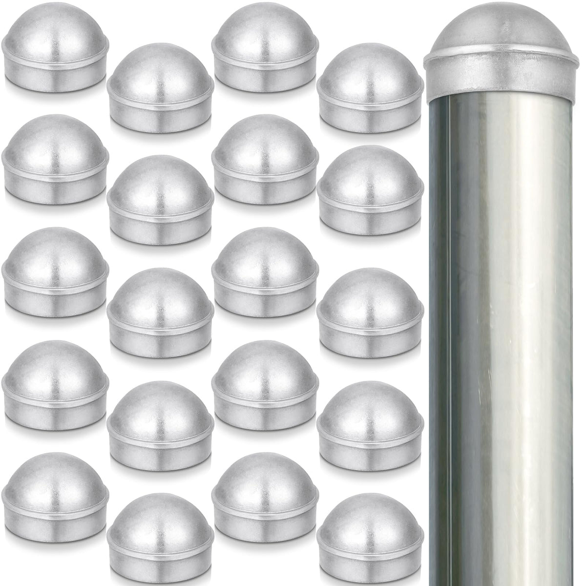 Yaocom post cap round dome for 2-3/8 in posts provides outdoor fence protection.
