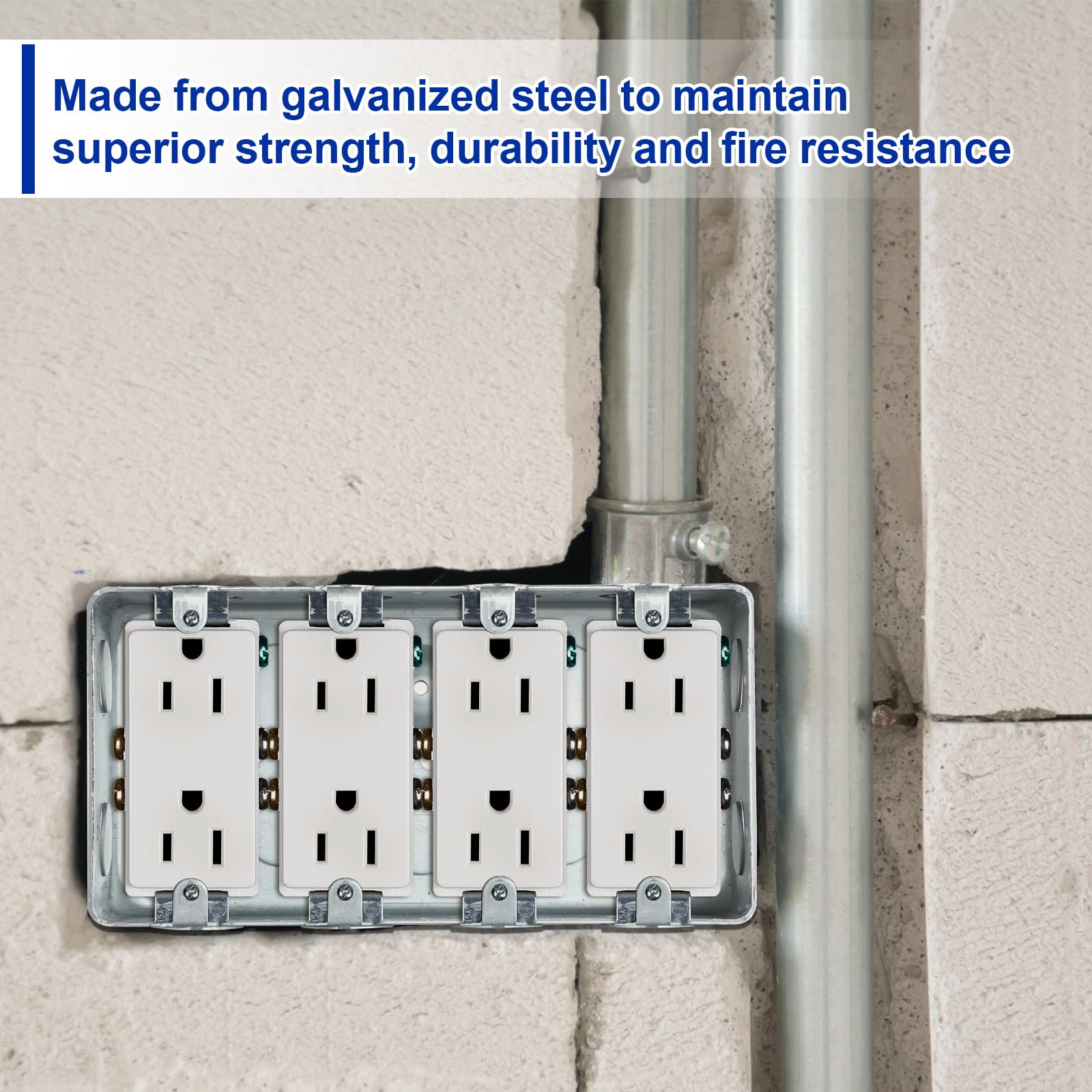 Yaocom 4-gang junction box suitable for home or commercial installations.