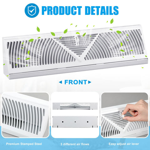 Yaocom baseboard vent cover showcases durable steel construction.