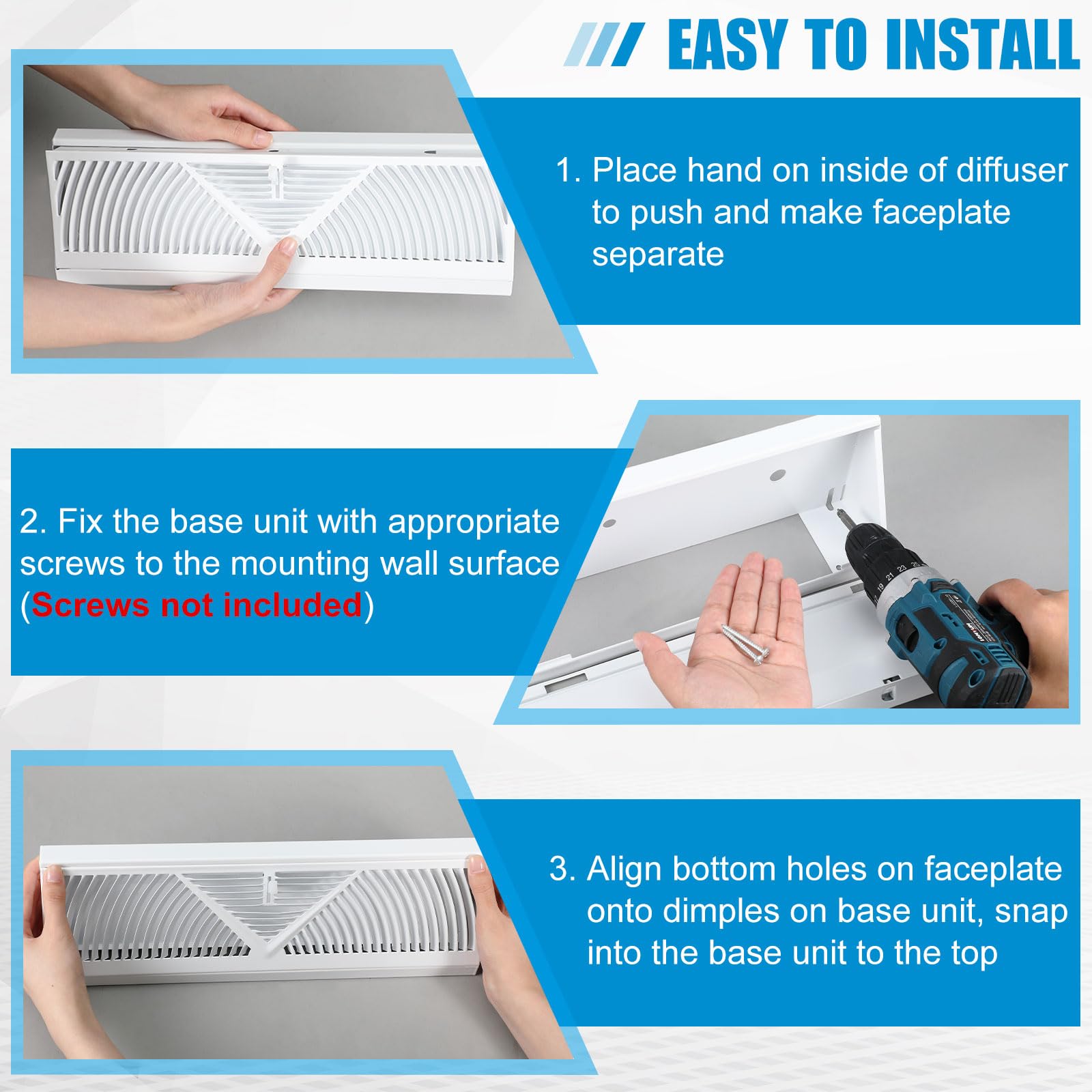 Yaocom 18-inch baseboard vent for easy installation and fit.