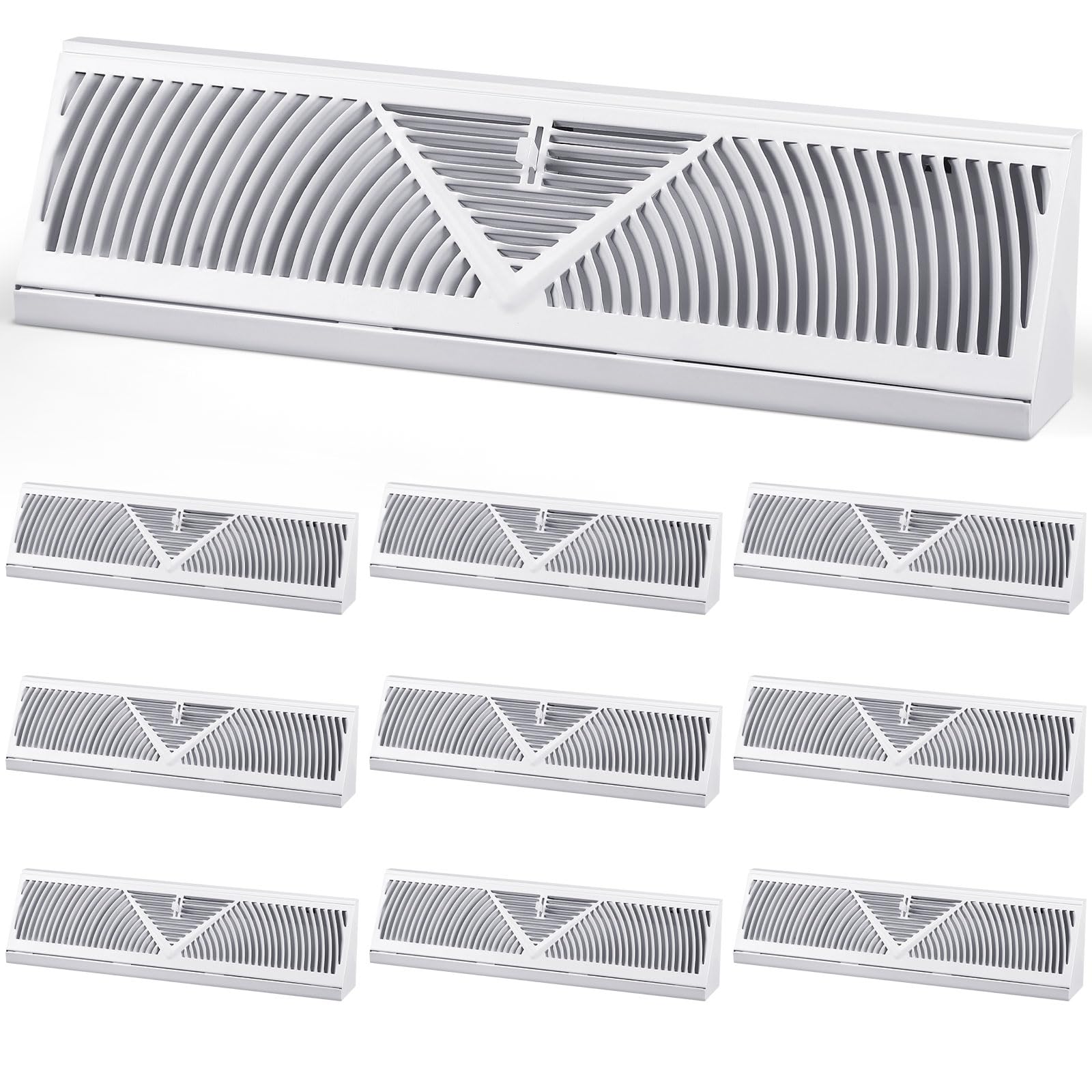 Yaocom baseboard vent cover 18 inch front view with easy airflow control