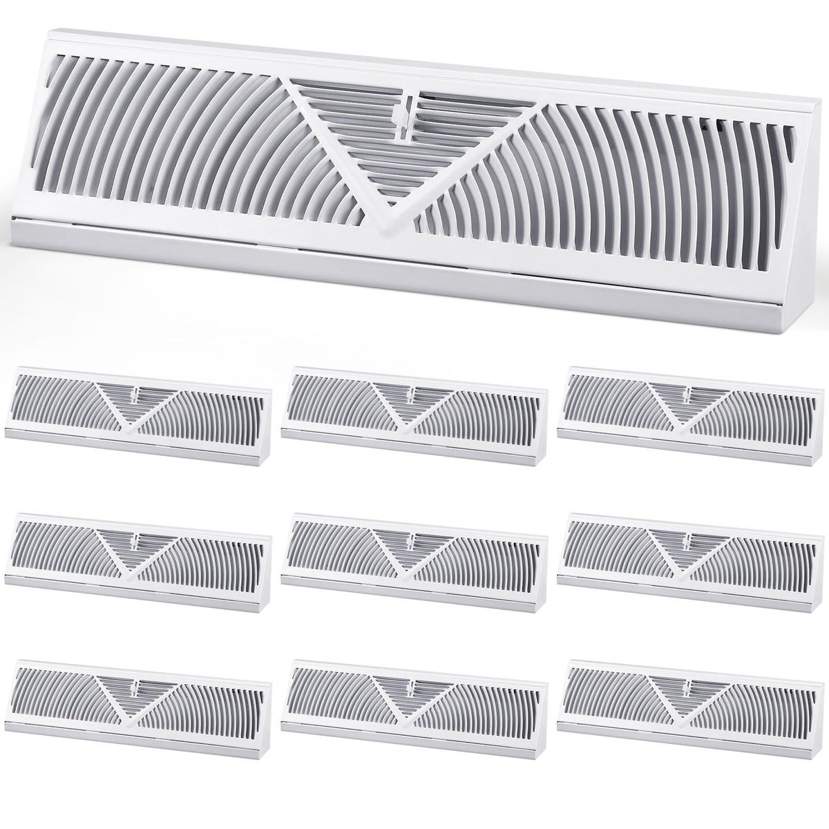 Yaocom baseboard vent cover 18 inch front view with easy airflow control