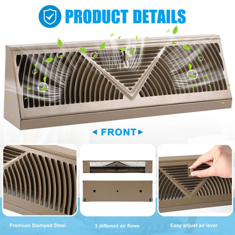 Yaocom baseboard vent easy-install brown for quick setup