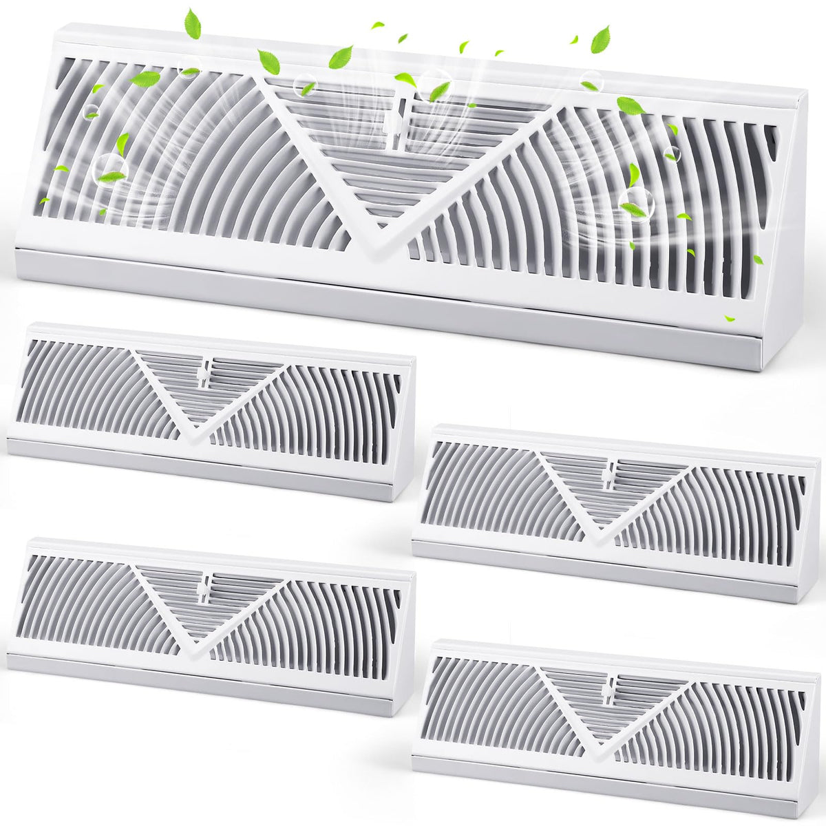 Yaocom baseboard vent set shows four-pack ready for installation in multiple rooms.