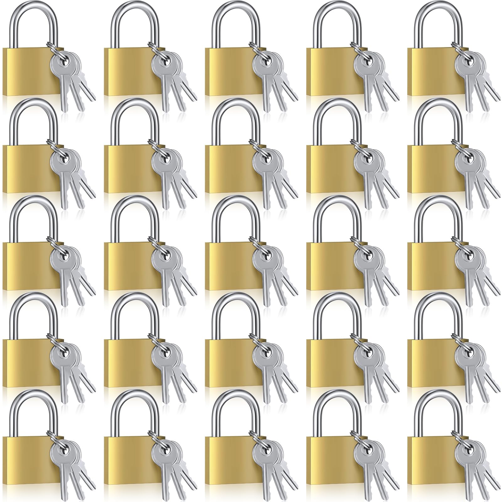 Yaocom brass padlock 24-pack with keys for shared access security.
