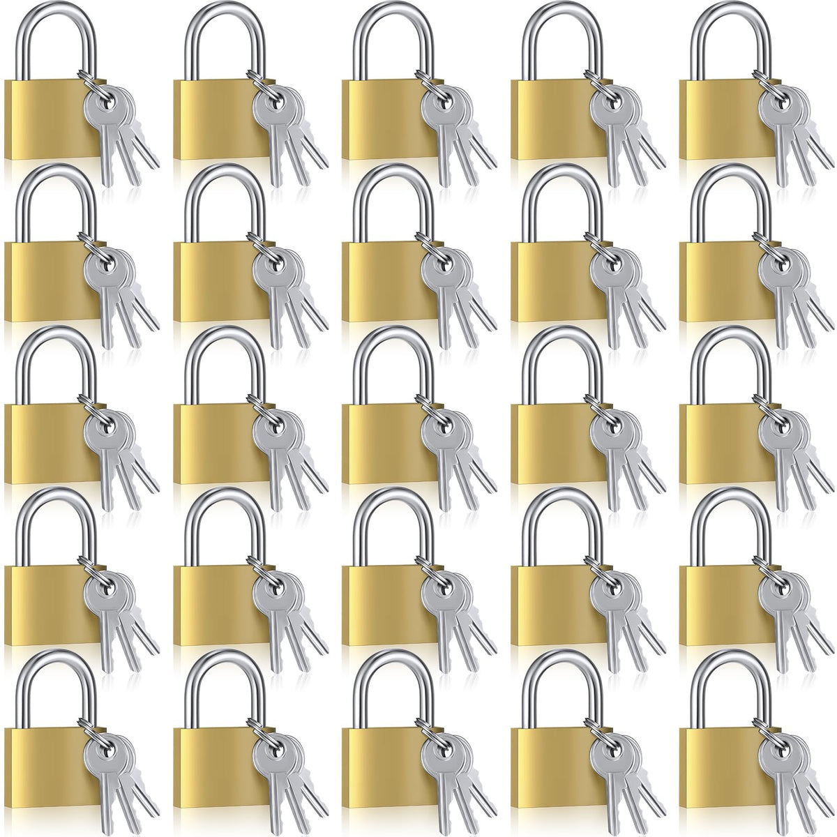 Yaocom brass padlock 24-pack with keys for shared access security.