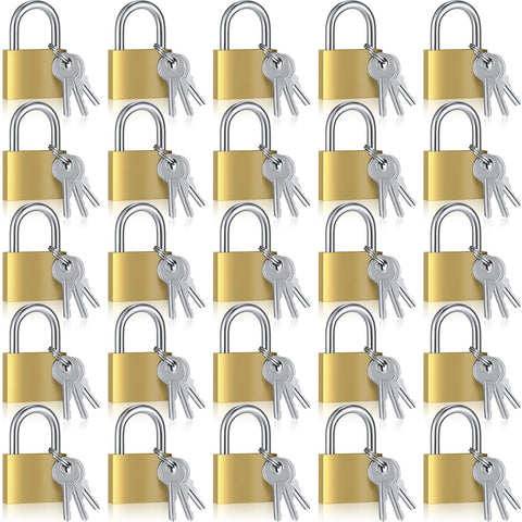 Yaocom brass padlock 24-pack with keys for shared access security.