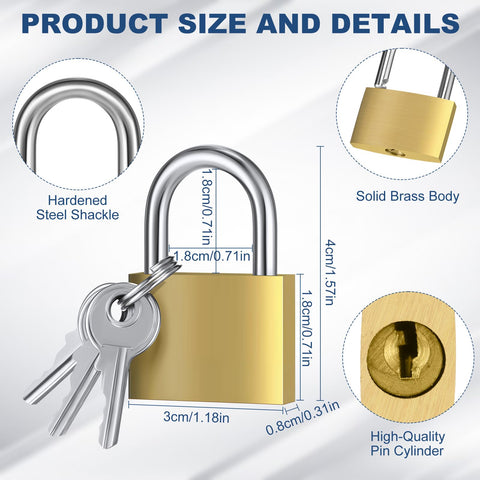 Yaocom brass padlock suitable for indoor and outdoor use.