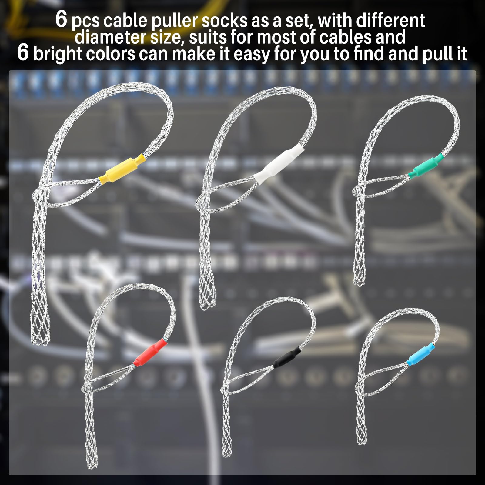 Yaocom cable puller socks green 12-15mm supports larger cables with durability