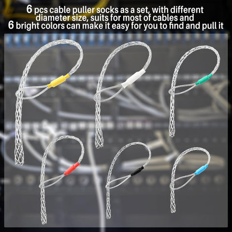 Yaocom cable puller socks green 12-15mm supports larger cables with durability
